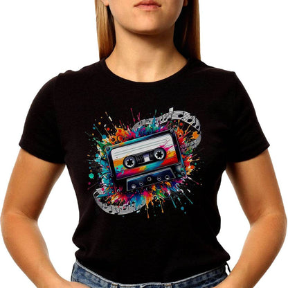 VINTAGE CLASSIC Cassette tape WITH MUSIC NOTE - Unisex Round Neck Regular Fit 100% Combed Cotton Half Sleeve T-Shirt - Mojilo Mart