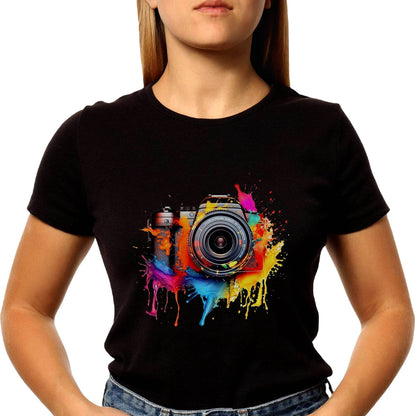 Vector colorful camera - Unisex Round Neck Regular Fit 100% Combed Cotton Half Sleeve T-Shirt - Mojilo Mart