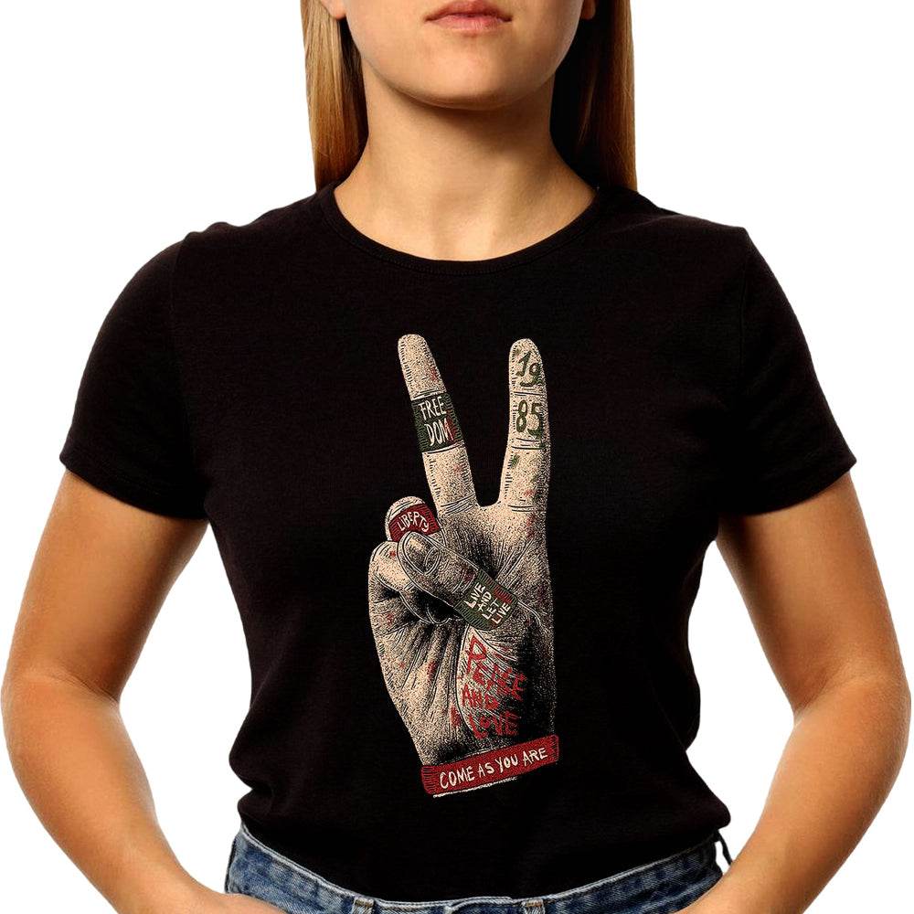 Victory Sign - Unisex Round Neck Regular Fit 100% Combed Cotton Half Sleeve T-Shirt - Mojilo Mart