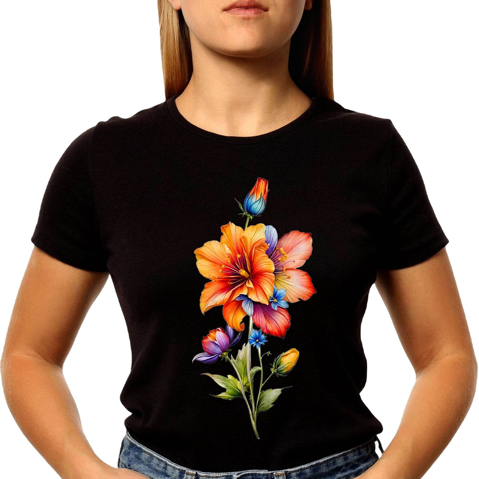 Vintage Floral Graphic - Unisex Round Neck Regular Fit 100% Combed Cotton Half Sleeve T-Shirt - Mojilo Mart