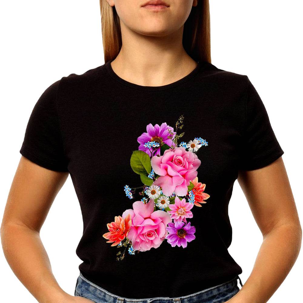 Vintage Pressed Wildflower Aesthetic - Unisex Round Neck Regular Fit 100% Combed Cotton Half Sleeve T-Shirt - Mojilo Mart