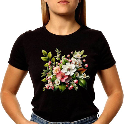 Vintage Roses Floral Bouquet - Unisex Round Neck Regular Fit 100% Combed Cotton Half Sleeve T-Shirt - Mojilo Mart