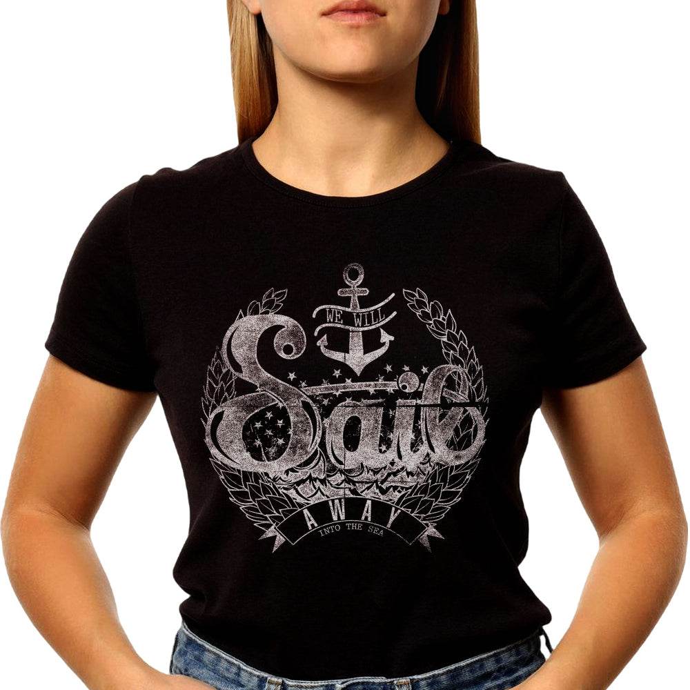 WE WILL SAIL AWAY INTO THE SEA - Unisex Round Neck Regular Fit 100% Combed Cotton Half Sleeve T-Shirt - Mojilo Mart