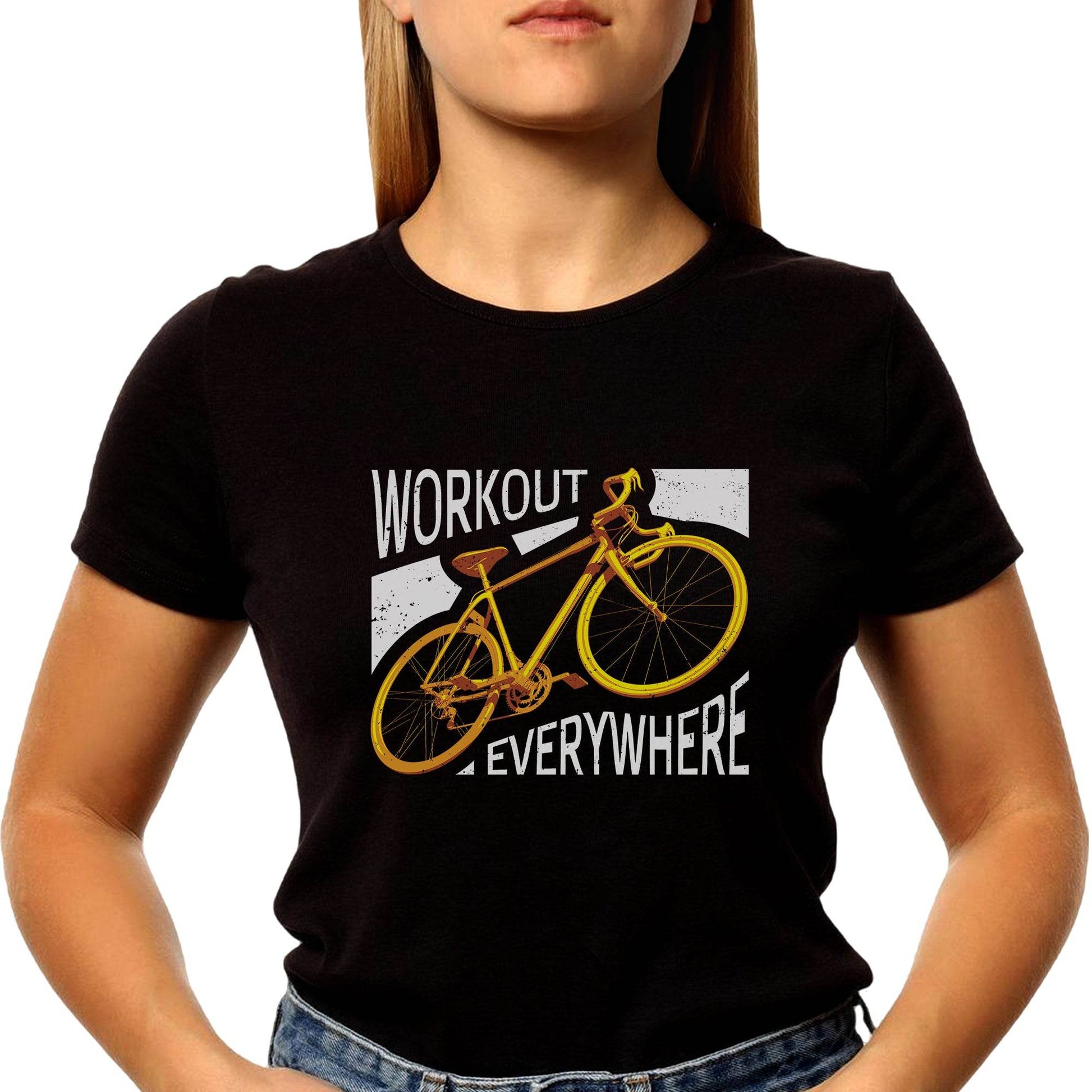 WORKOUT EVERYWHERE - Unisex Round Neck Regular Fit 100% Combed Cotton Half Sleeve T-Shirt - Mojilo Mart
