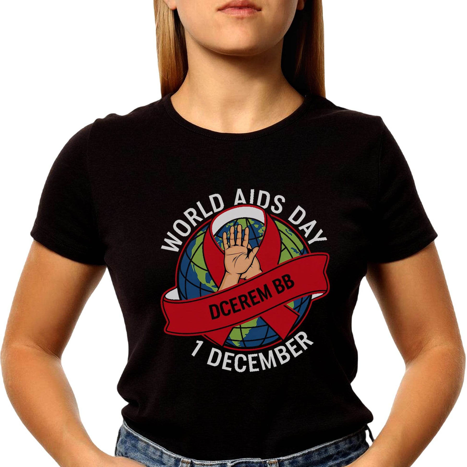 WORLD AIDS DAY 1 DECEMBER - Unisex Round Neck Regular Fit 100% Combed Cotton Half Sleeve T-Shirt - Mojilo Mart