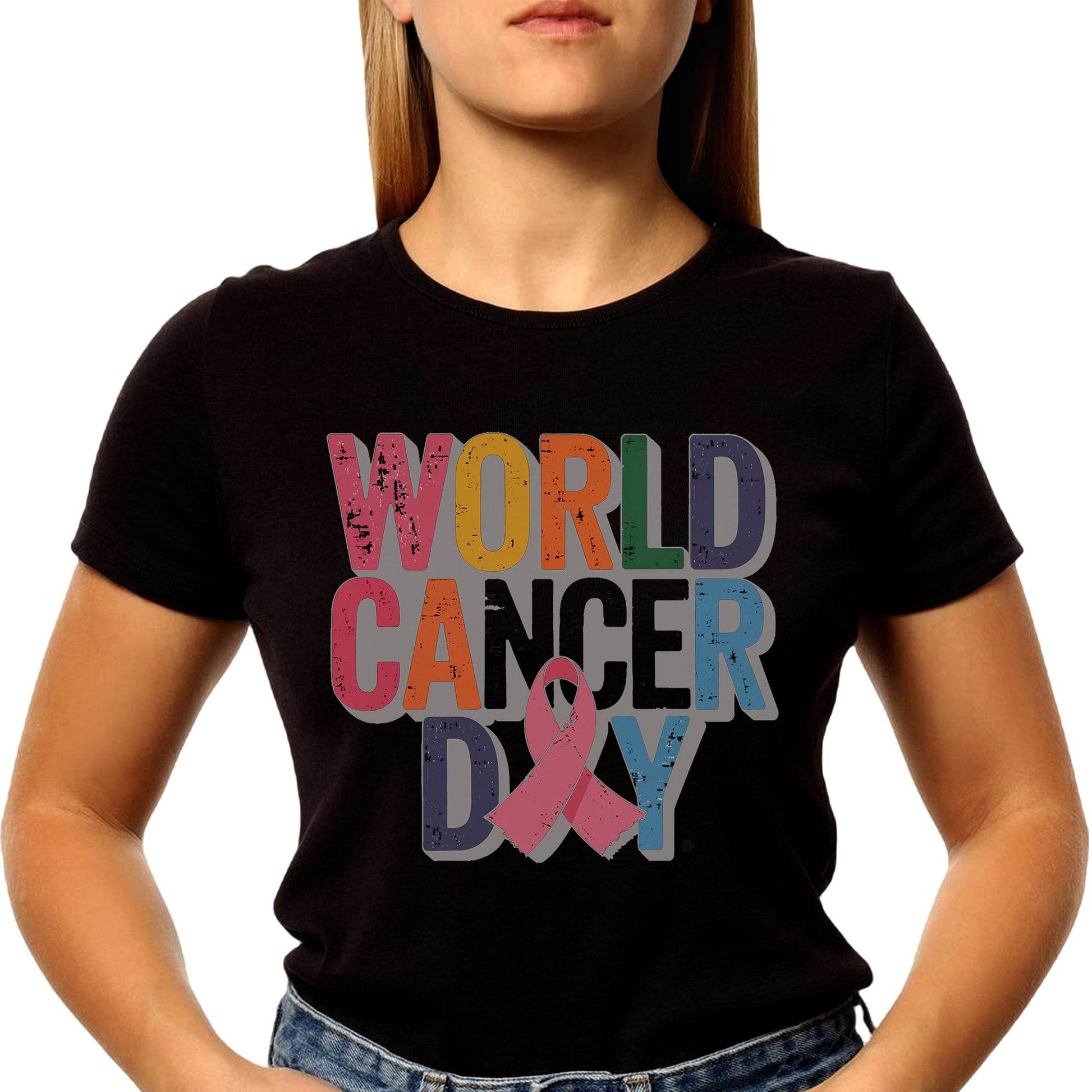 WORLD CANCER DAY - Unisex Round Neck Regular Fit 100% Combed Cotton Half Sleeve T-Shirt - Mojilo Mart