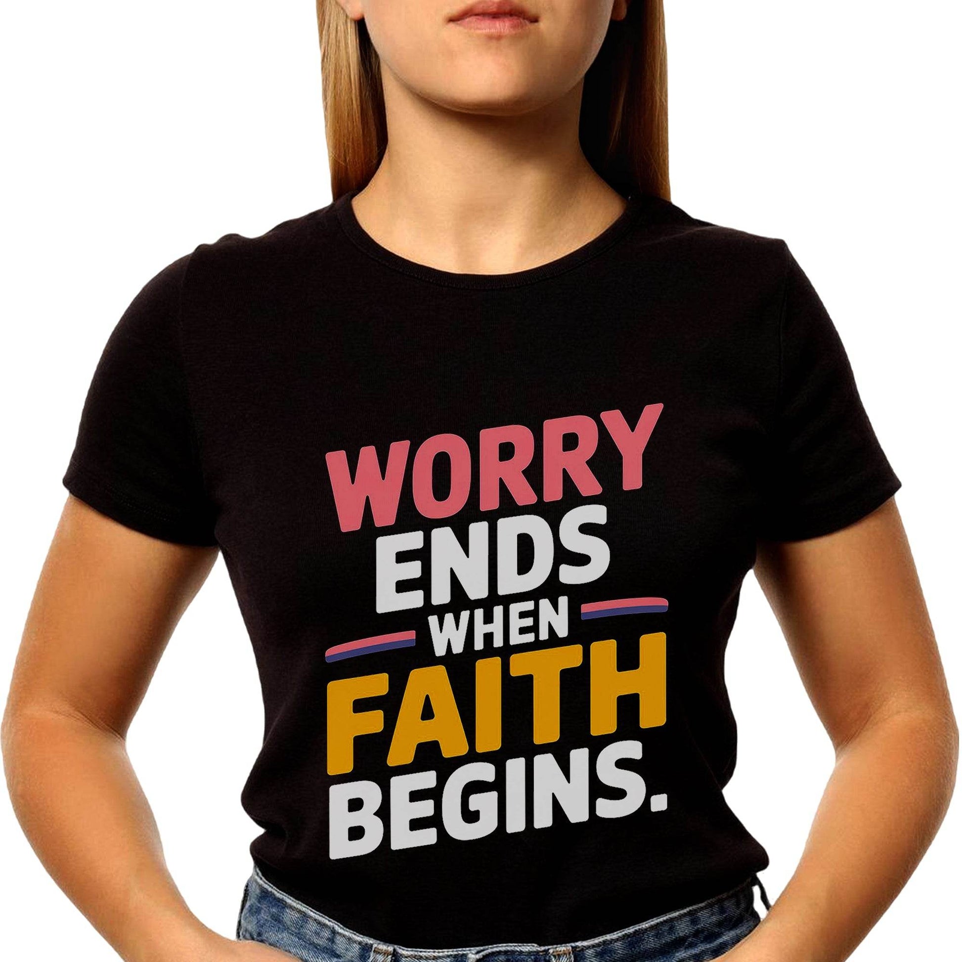 WORRY ENDS - Unisex Round Neck Regular Fit 100% Combed Cotton Half Sleeve T-Shirt - Mojilo Mart