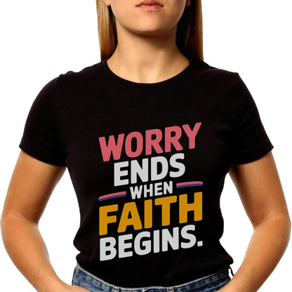 WORRY ENDS - Unisex Round Neck Regular Fit 100% Combed Cotton Half Sleeve T-Shirt - Mojilo Mart