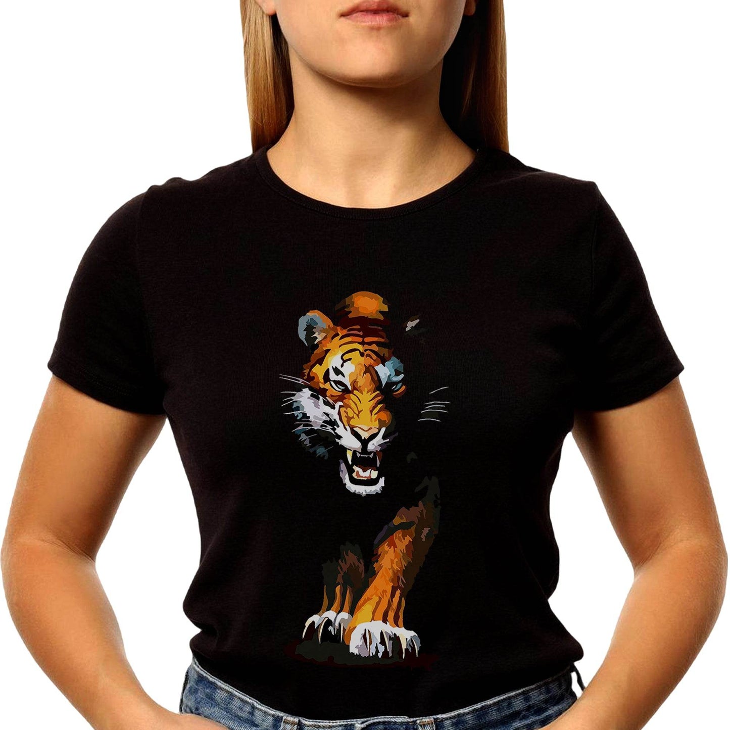 Waltractive Tiger - Unisex Round Neck Regular Fit 100% Combed Cotton Half Sleeve T-Shirt - Mojilo Mart