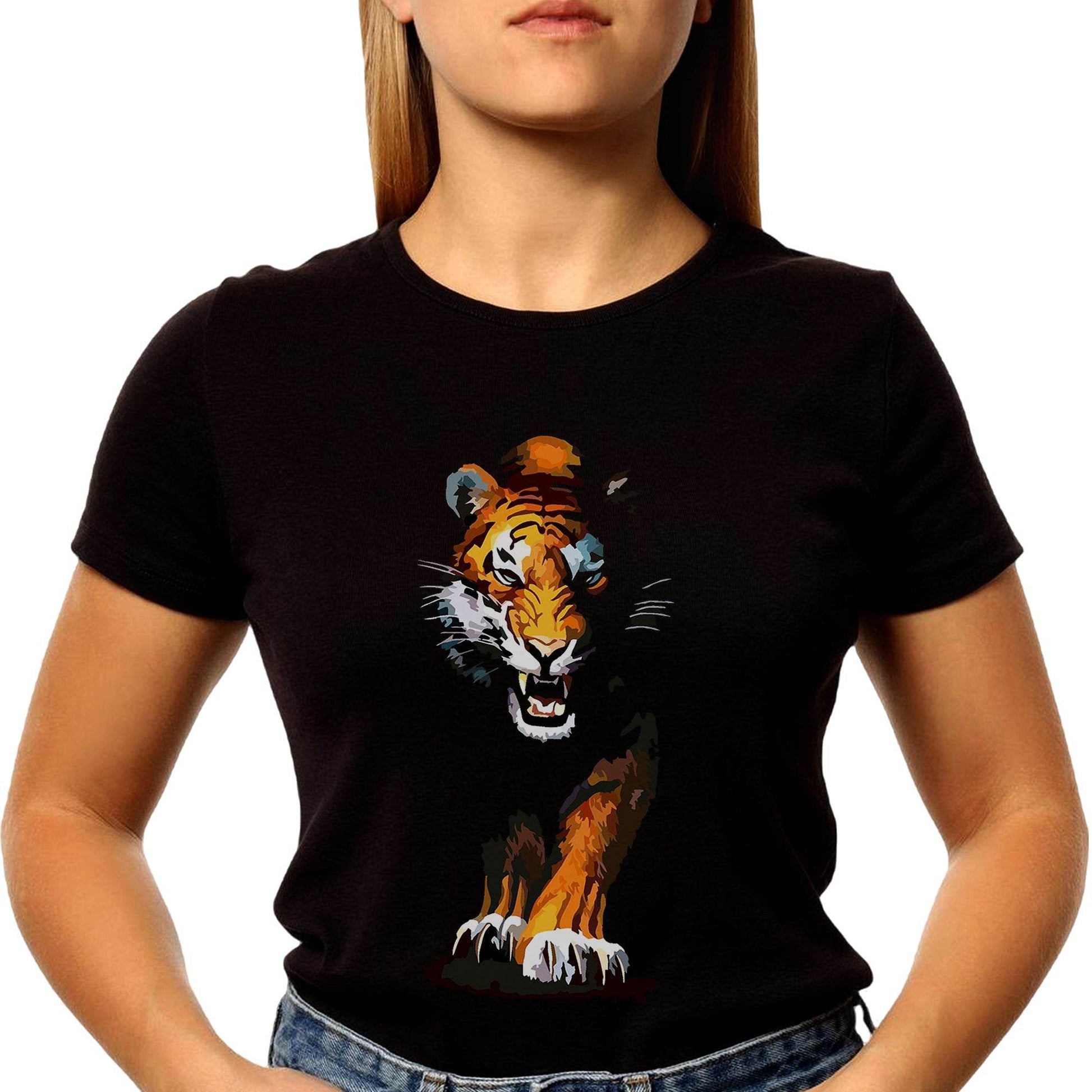 Waltractive Tiger - Unisex Round Neck Regular Fit 100% Combed Cotton Half Sleeve T-Shirt - Mojilo Mart