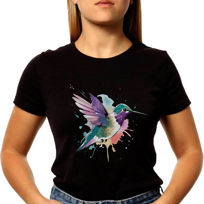 Water color Humming bird - Unisex Round Neck Regular Fit 100% Combed Cotton Half Sleeve T-Shirt - Mojilo Mart