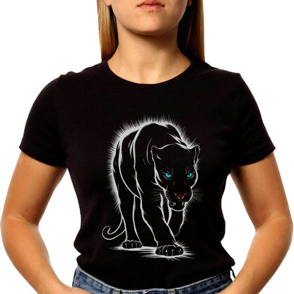 Wild Animal Black Panther - Unisex Round Neck Regular Fit 100% Combed Cotton Half Sleeve T-Shirt - Mojilo Mart