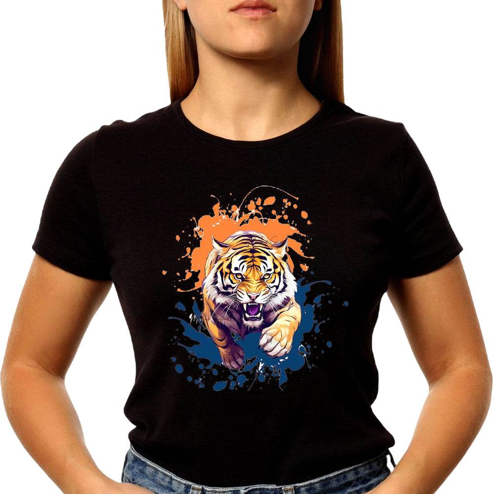 Wild Bengal Tiger Pride Graphic Printed - Unisex Round Neck Regular Fit 100% Combed Cotton Half Sleeve T-Shirt - Mojilo Mart