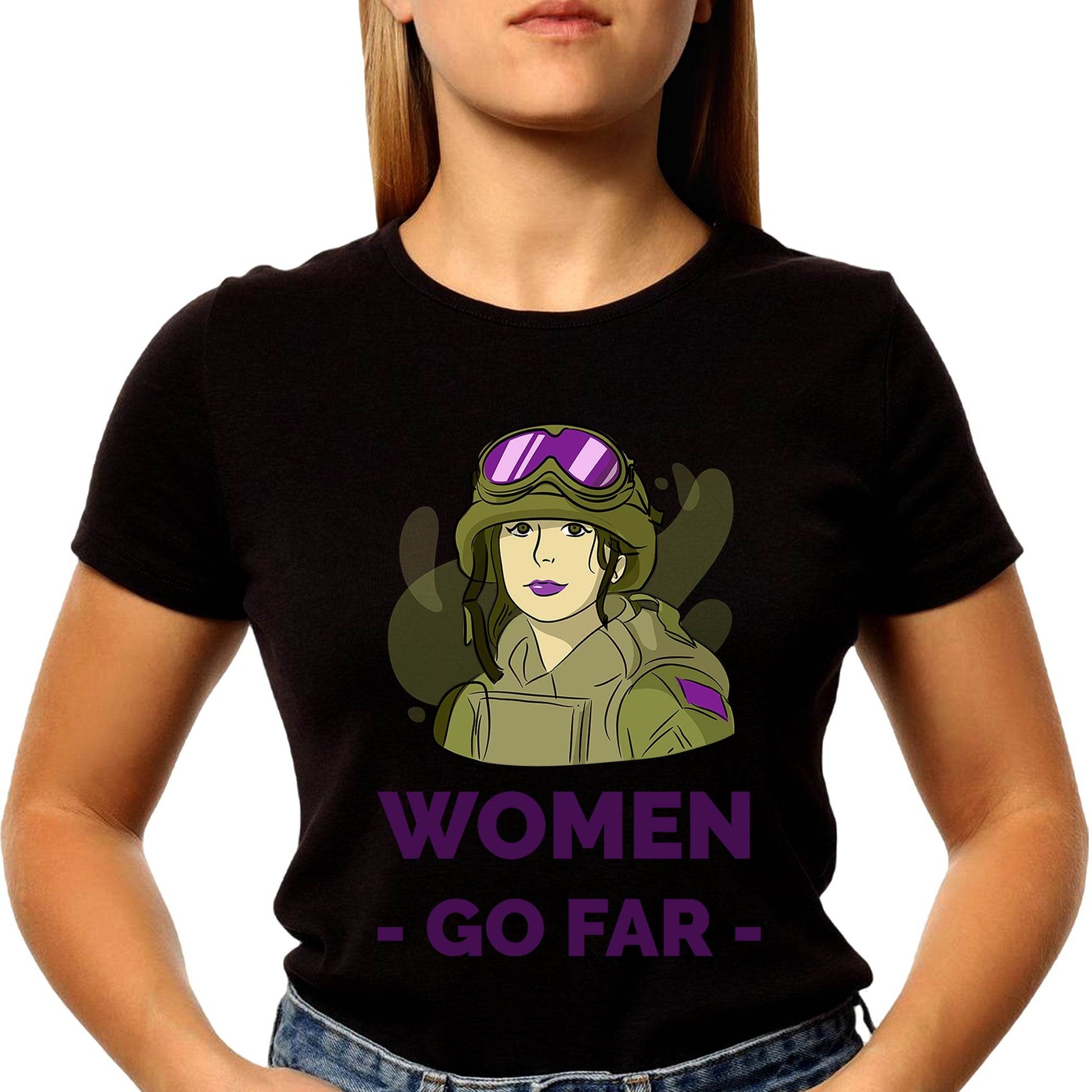 Women Go Far - Unisex Round Neck Regular Fit 100% Combed Cotton Half Sleeve T-Shirt - Mojilo Mart