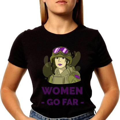 Women Go Far - Unisex Round Neck Regular Fit 100% Combed Cotton Half Sleeve T-Shirt - Mojilo Mart