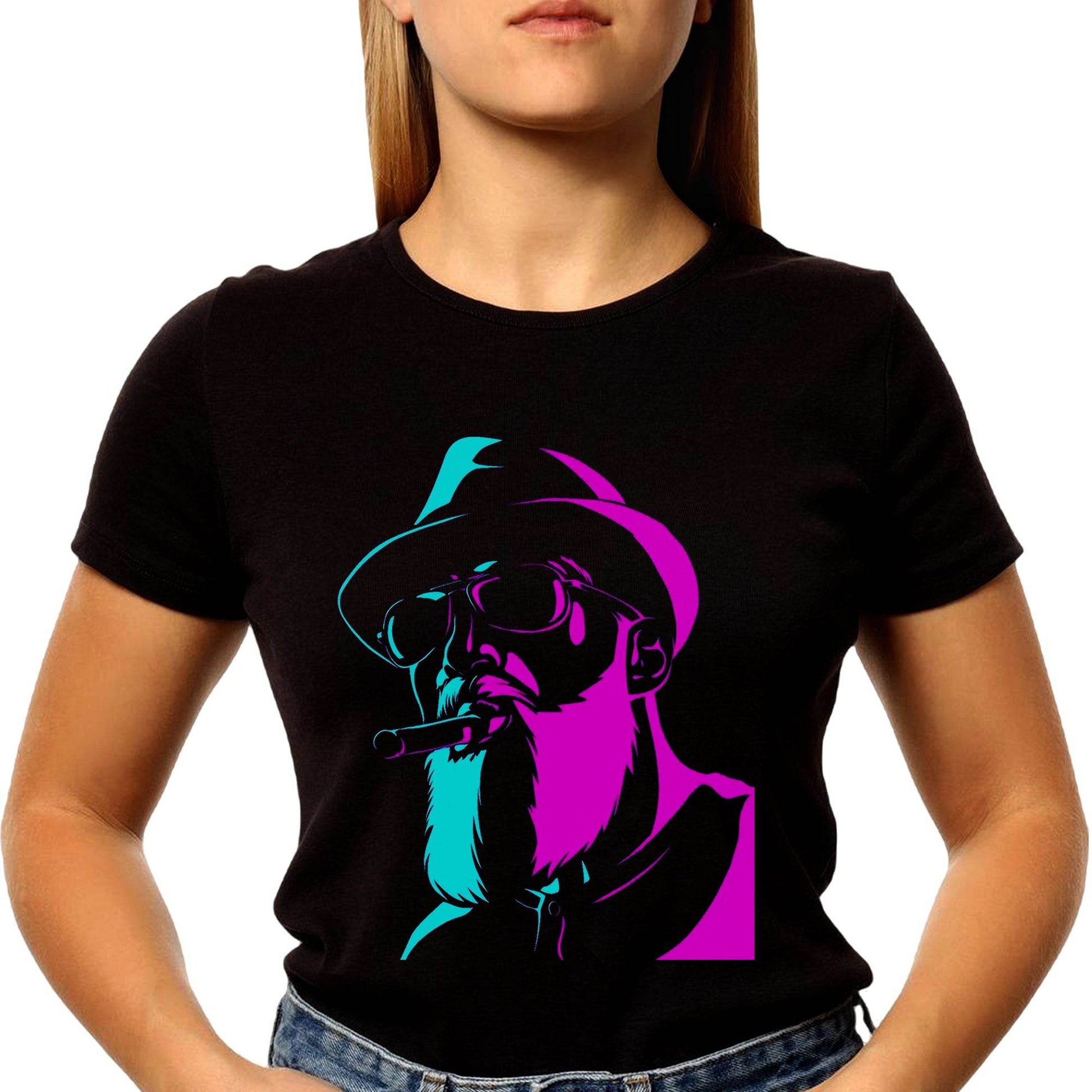 Wooden Cigar Man Painting - Unisex Round Neck Regular Fit 100% Combed Cotton Half Sleeve T-Shirt - Mojilo Mart