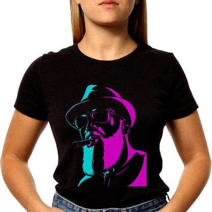 Wooden Cigar Man Painting - Unisex Round Neck Regular Fit 100% Combed Cotton Half Sleeve T-Shirt - Mojilo Mart