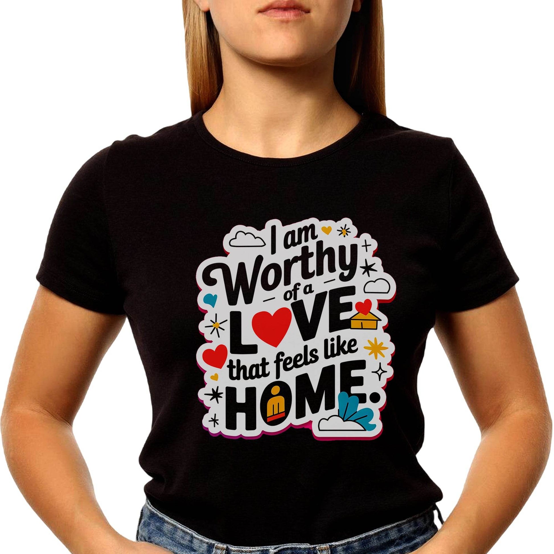 Worthy Of A Love That Feels Like HOME - Unisex Round Neck Regular Fit 100% Combed Cotton Half Sleeve T-Shirt - Mojilo Mart