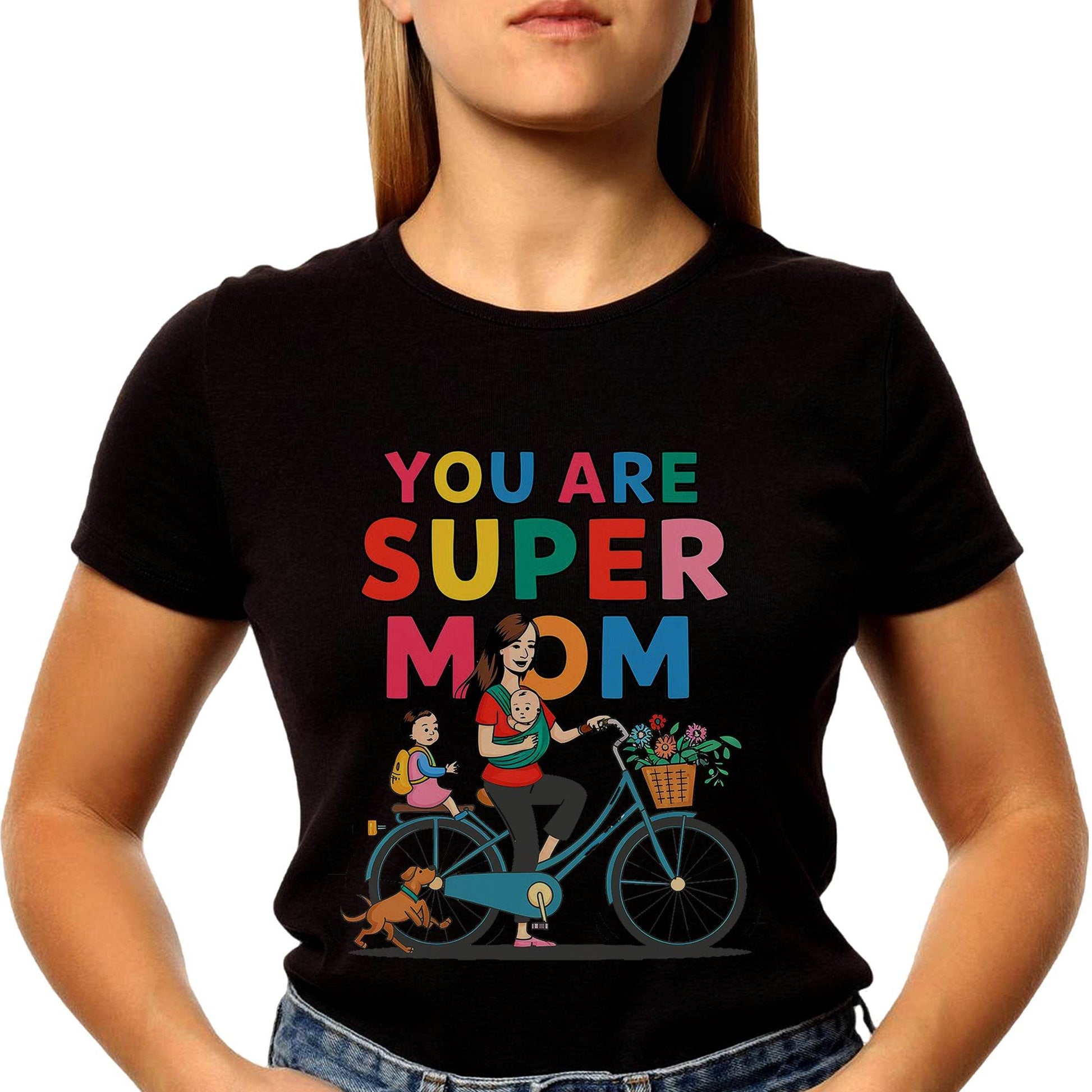 YOU ARE SUPER MOM - Unisex Round Neck Regular Fit 100% Combed Cotton Half Sleeve T-Shirt - Mojilo Mart