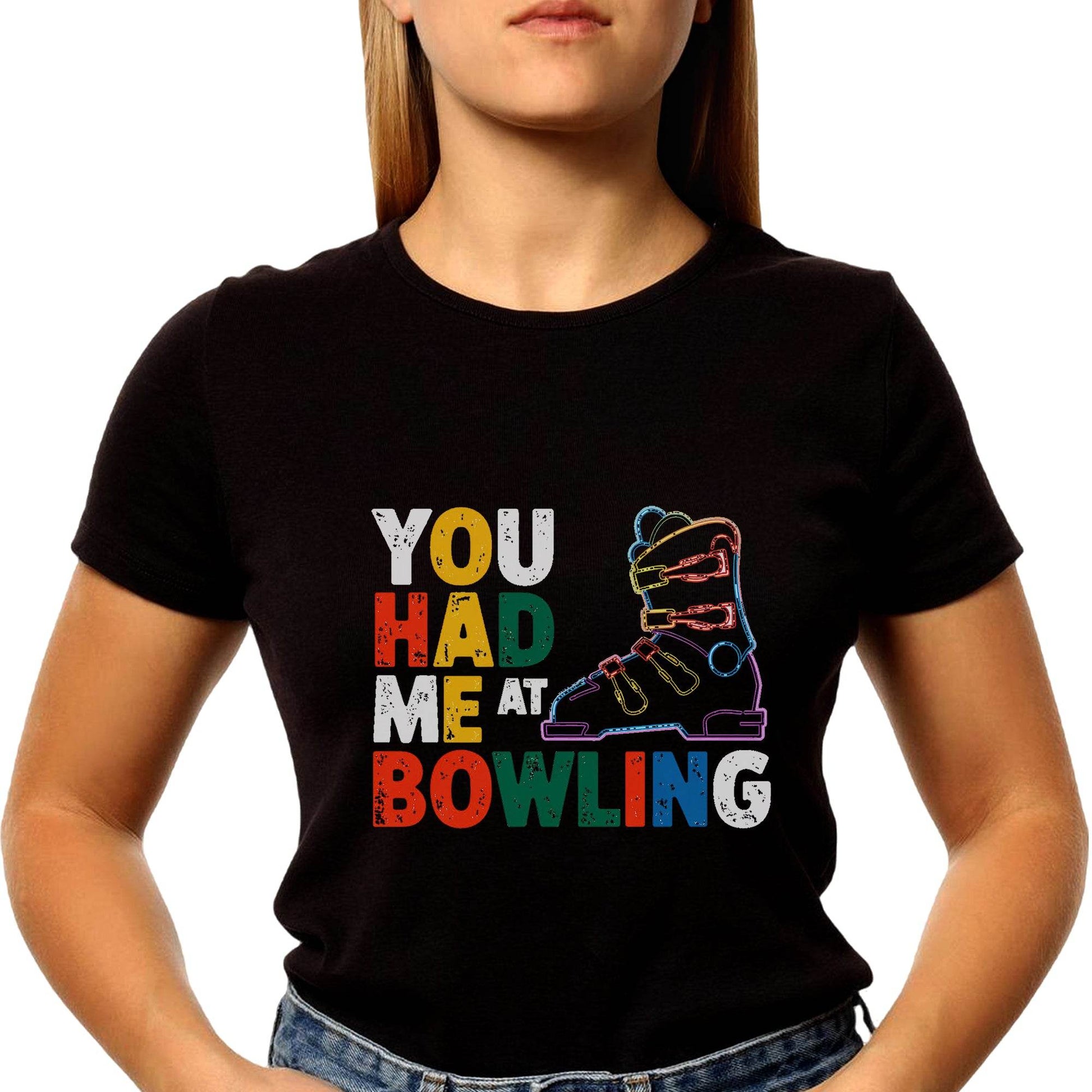 YOU HAD ME AT BOWLING PRINT - Unisex Round Neck Regular Fit 100% Combed Cotton Half Sleeve T-Shirt - Mojilo Mart