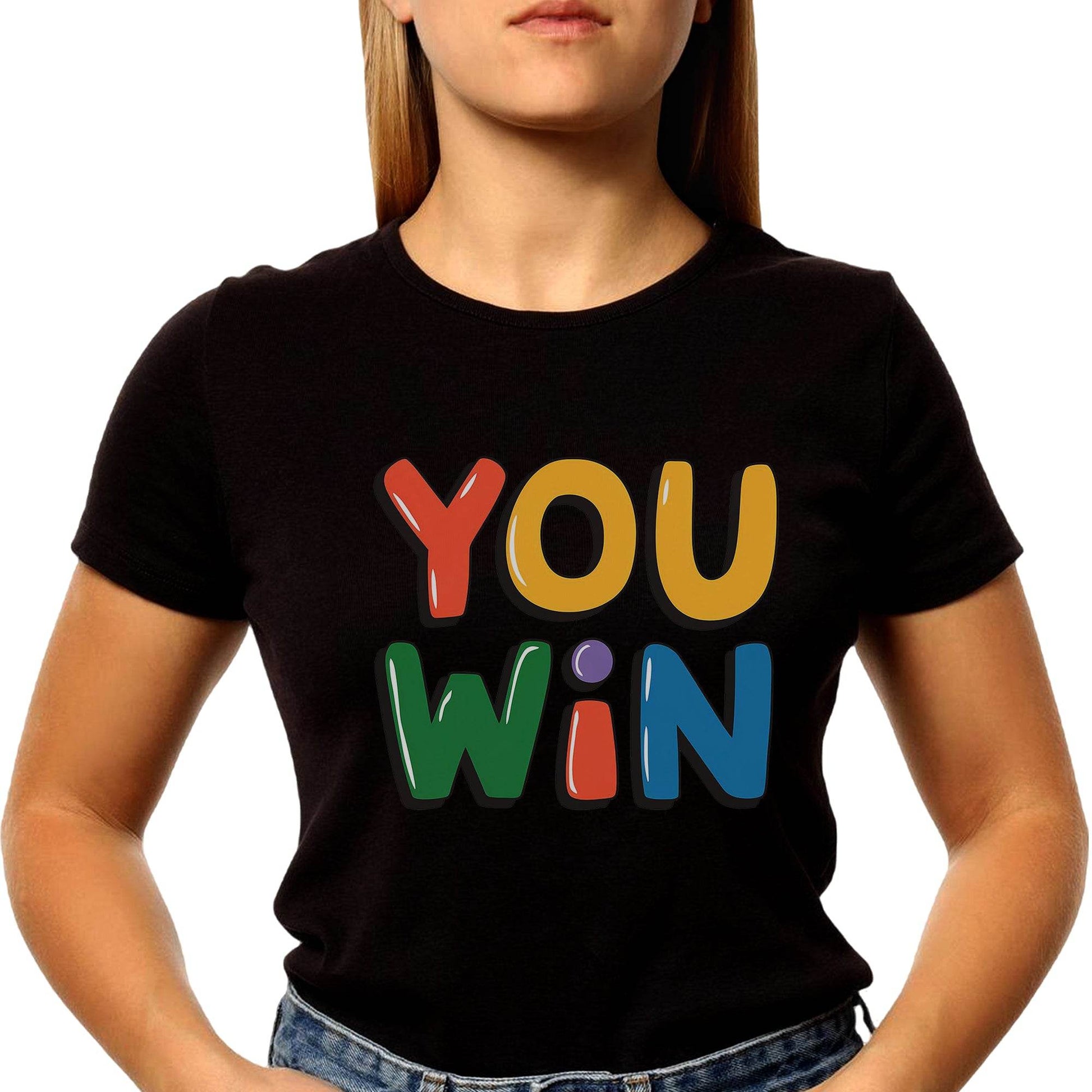 YOU WiN - Unisex Round Neck Regular Fit 100% Combed Cotton Half Sleeve T-Shirt - Mojilo Mart