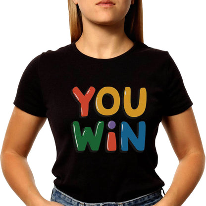 YOU WiN - Unisex Round Neck Regular Fit 100% Combed Cotton Half Sleeve T-Shirt - Mojilo Mart