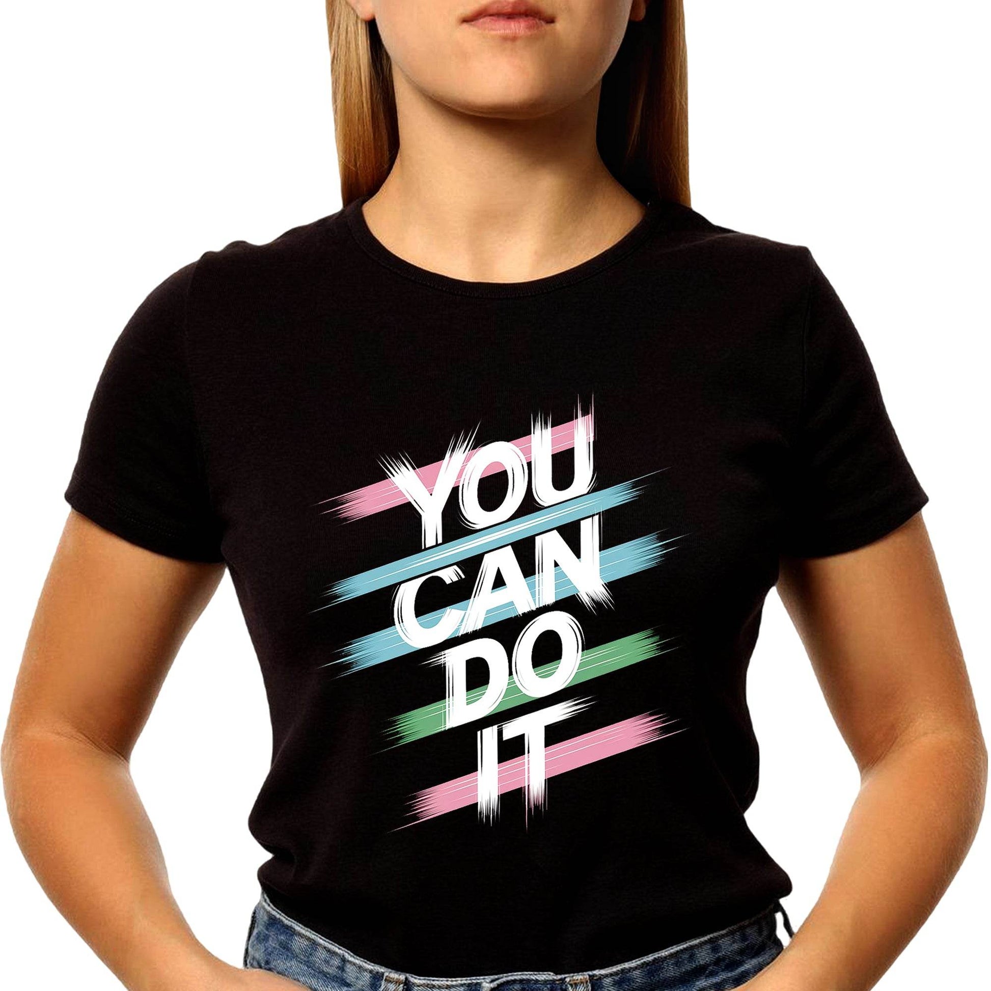 You Can Do It - Unisex Round Neck Regular Fit 100% Combed Cotton Half Sleeve T-Shirt - Mojilo Mart