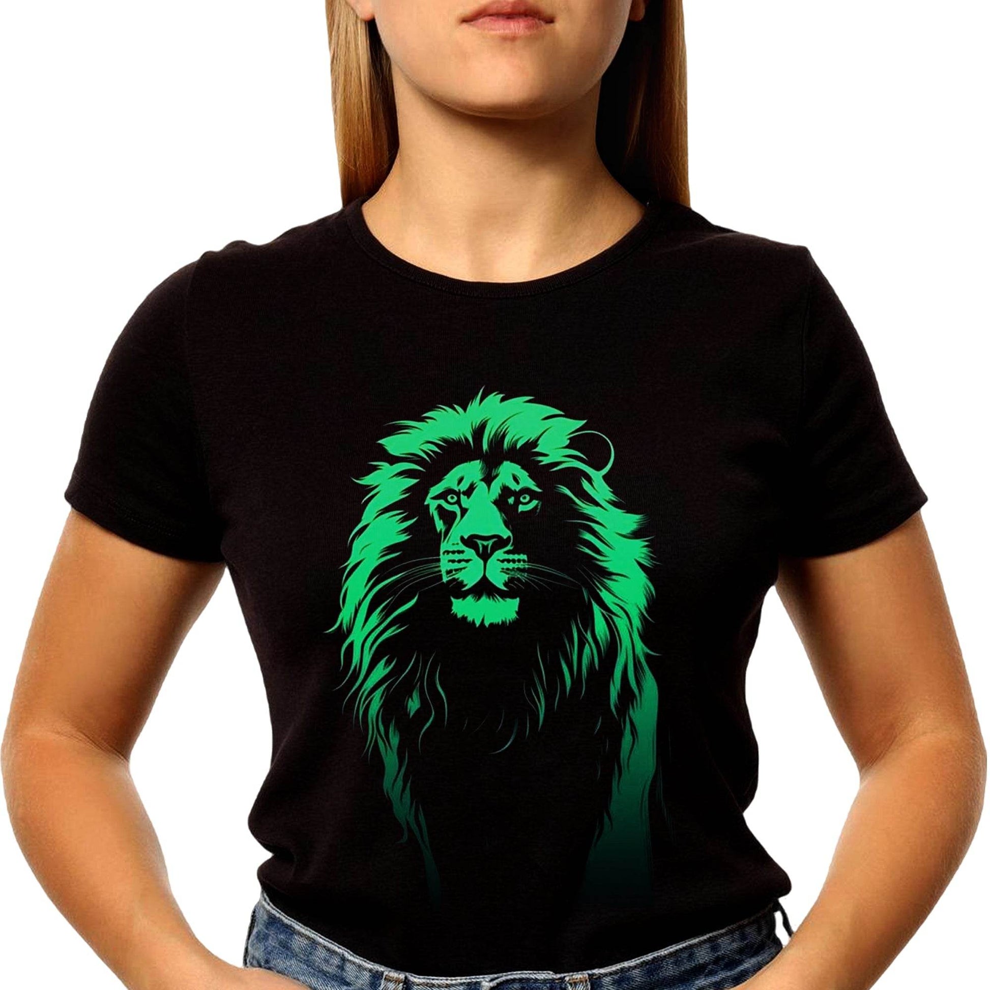 Green And Black Lion - Unisex Round Neck Regular Fit 100% Combed Cotton Half Sleeve T-Shirt - Mojilo Mart