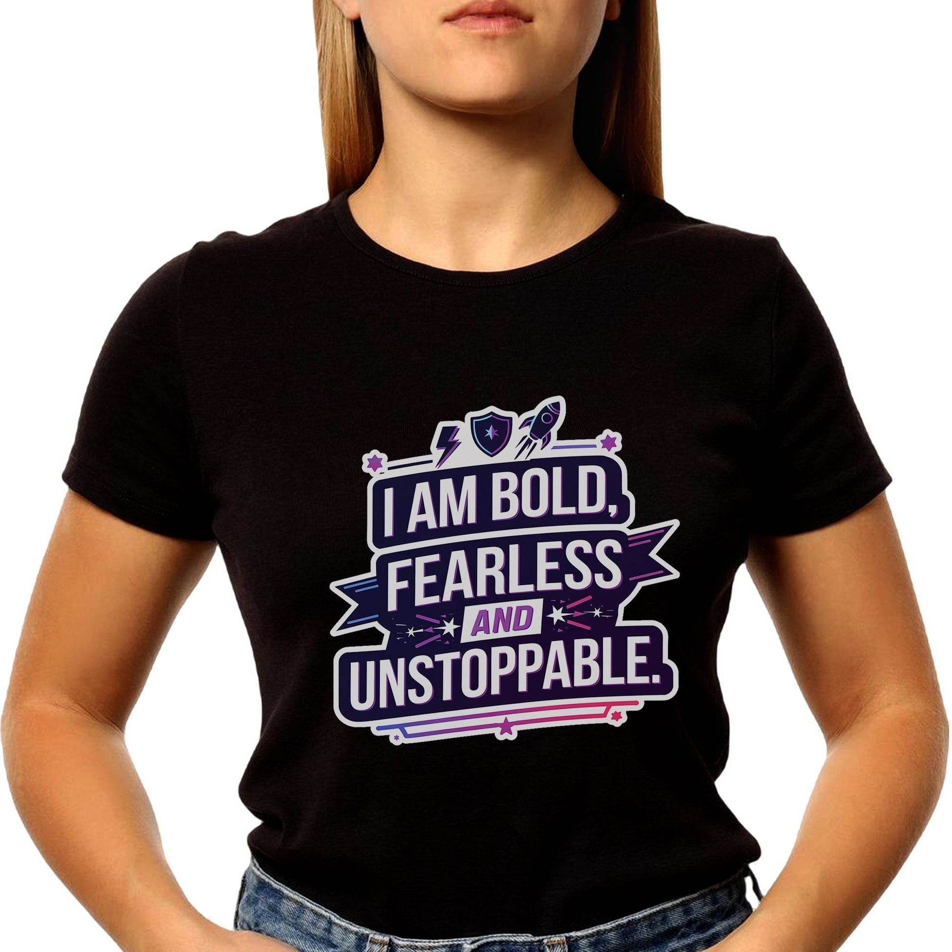 I Am Bold Fearless And Unstoppable - Unisex Round Neck Regular Fit 100% Combed Cotton Half Sleeve T-Shirt - Mojilo Mart