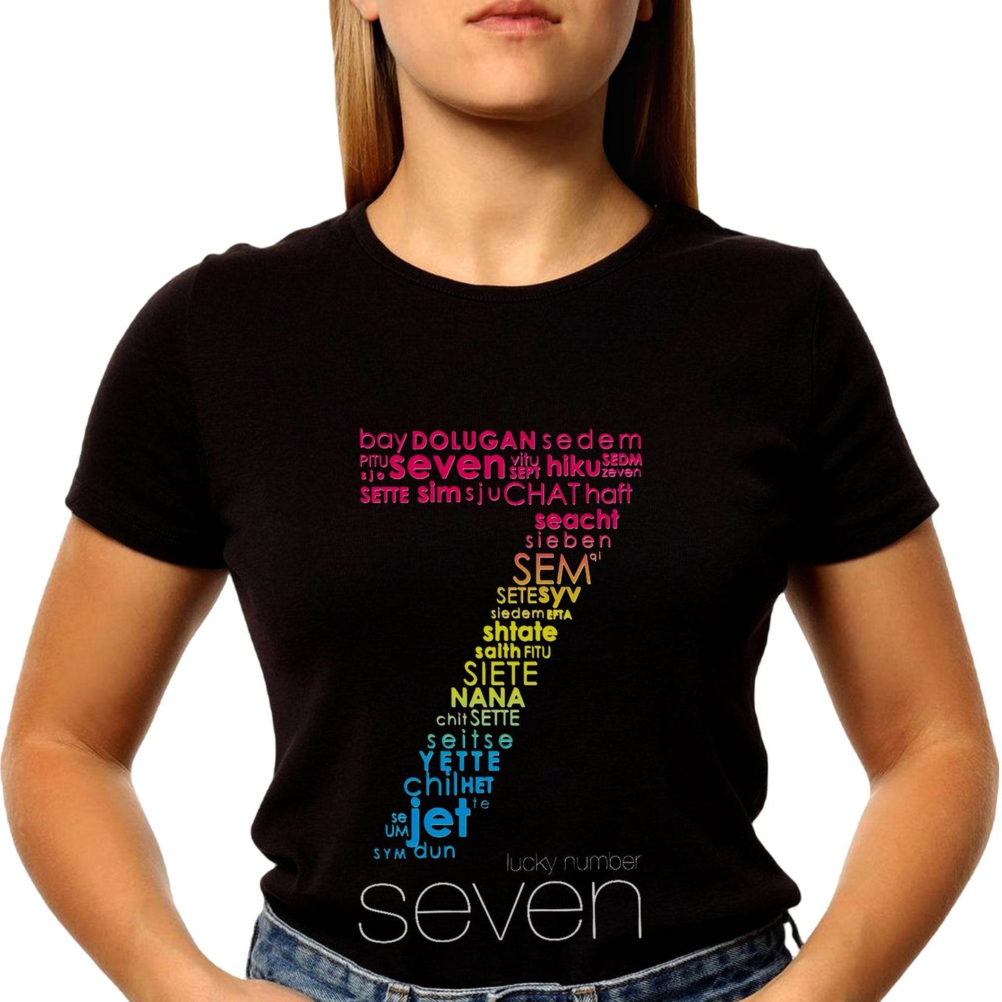 Lucky number seven - Unisex Round Neck Regular Fit 100% Combed Cotton Half Sleeve T-Shirt - Mojilo Mart