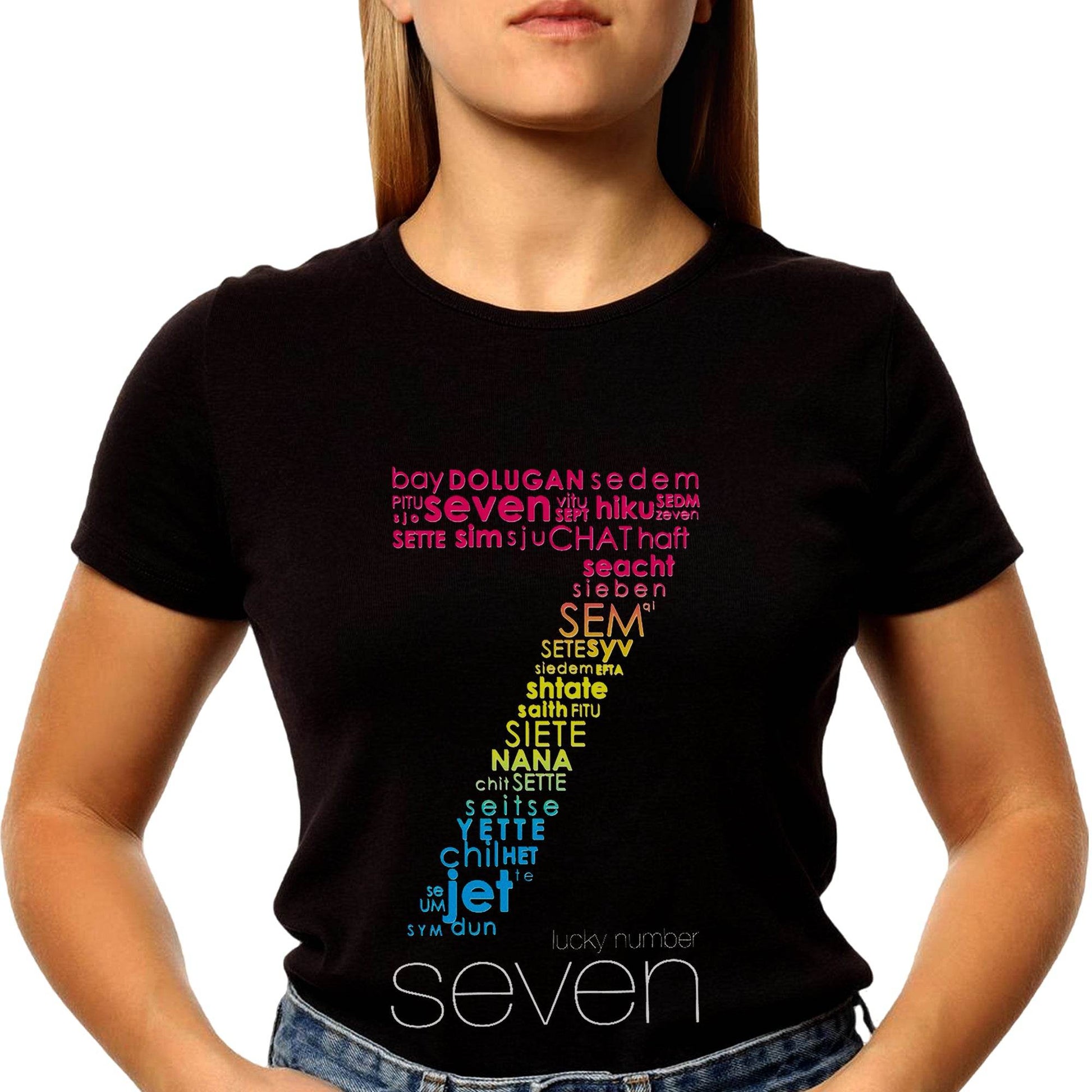 Lucky number seven - Unisex Round Neck Regular Fit 100% Combed Cotton Half Sleeve T-Shirt - Mojilo Mart