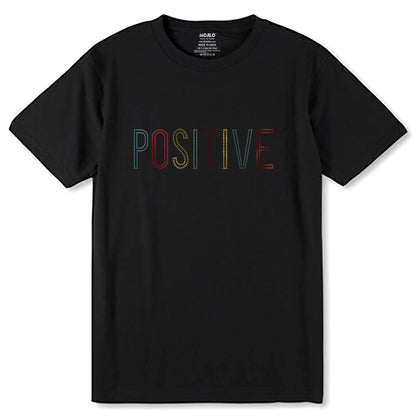 GOLD-SKYBLUE & RED SPANGLE POSITIVE - Unisex Round Neck Regular Fit 100% Combed Cotton Half Sleeve T-Shirt - Mojilo Mart