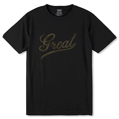 GOLD SPANGLE GREAT - Unisex Round Neck Regular Fit 100% Combed Cotton Half Sleeve T-Shirt - Mojilo Mart
