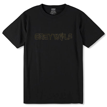 GOLD SPANGLE GREY WALF - Unisex Round Neck Regular Fit 100% Combed Cotton Half Sleeve T-Shirt - Mojilo Mart