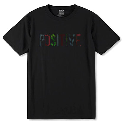 GREEN-SKYBLUE & RED SPANGLE POSITIVE - Unisex Round Neck Regular Fit 100% Combed Cotton Half Sleeve T-Shirt - Mojilo Mart