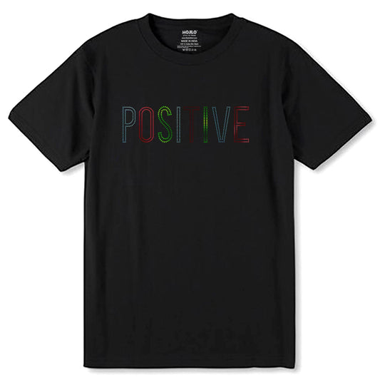 GREEN-SKYBLUE & RED SPANGLE POSITIVE - Unisex Round Neck Regular Fit 100% Combed Cotton Half Sleeve T-Shirt - Mojilo Mart