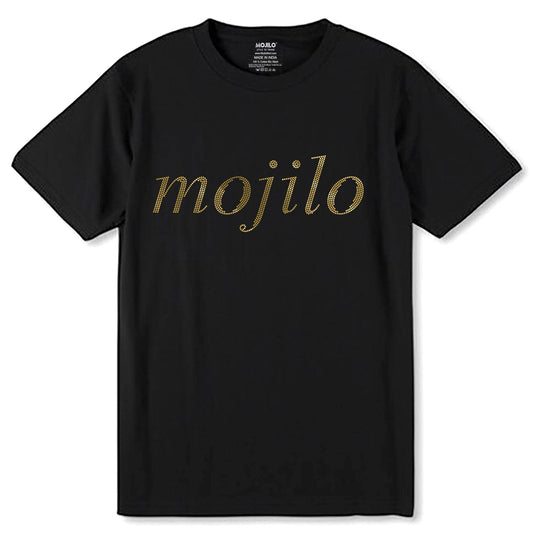 MOJILO SPANGLE KHARSU GOLD WRITING - Unisex Round Neck Regular Fit 100% Combed Cotton Half Sleeve T-Shirt - Mojilo Mart