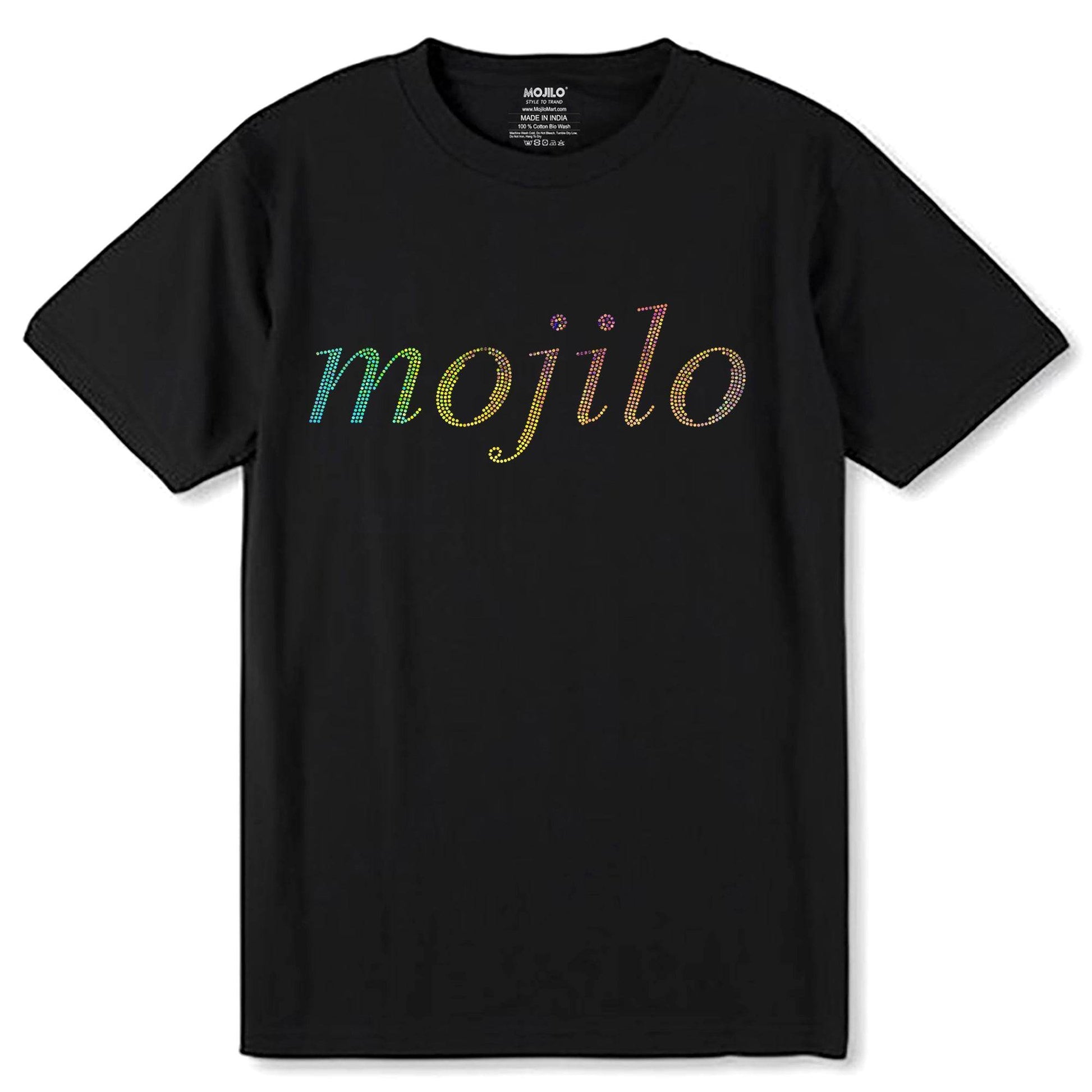 MOJILO SPANGLE KHARSU MULTI WRITING - Unisex Round Neck Regular Fit 100% Combed Cotton Half Sleeve T-Shirt - Mojilo Mart