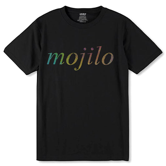MOJILO SPANGLE KHARSU MULTI WRITING - Unisex Round Neck Regular Fit 100% Combed Cotton Half Sleeve T-Shirt - Mojilo Mart