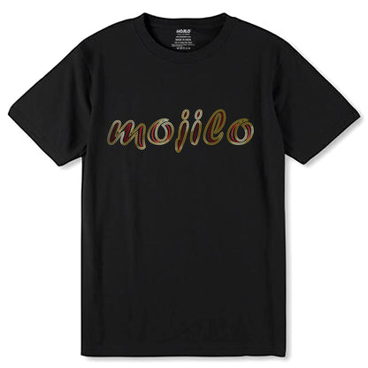 MOJILO SPANGLE RED GOLD - Unisex Round Neck Regular Fit 100% Combed Cotton Half Sleeve T-Shirt - Mojilo Mart