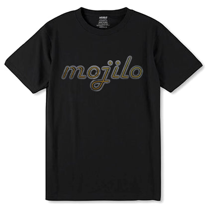 MOJILO SPANGLE SILVER GOLD - Unisex Round Neck Regular Fit 100% Combed Cotton Half Sleeve T-Shirt - Mojilo Mart
