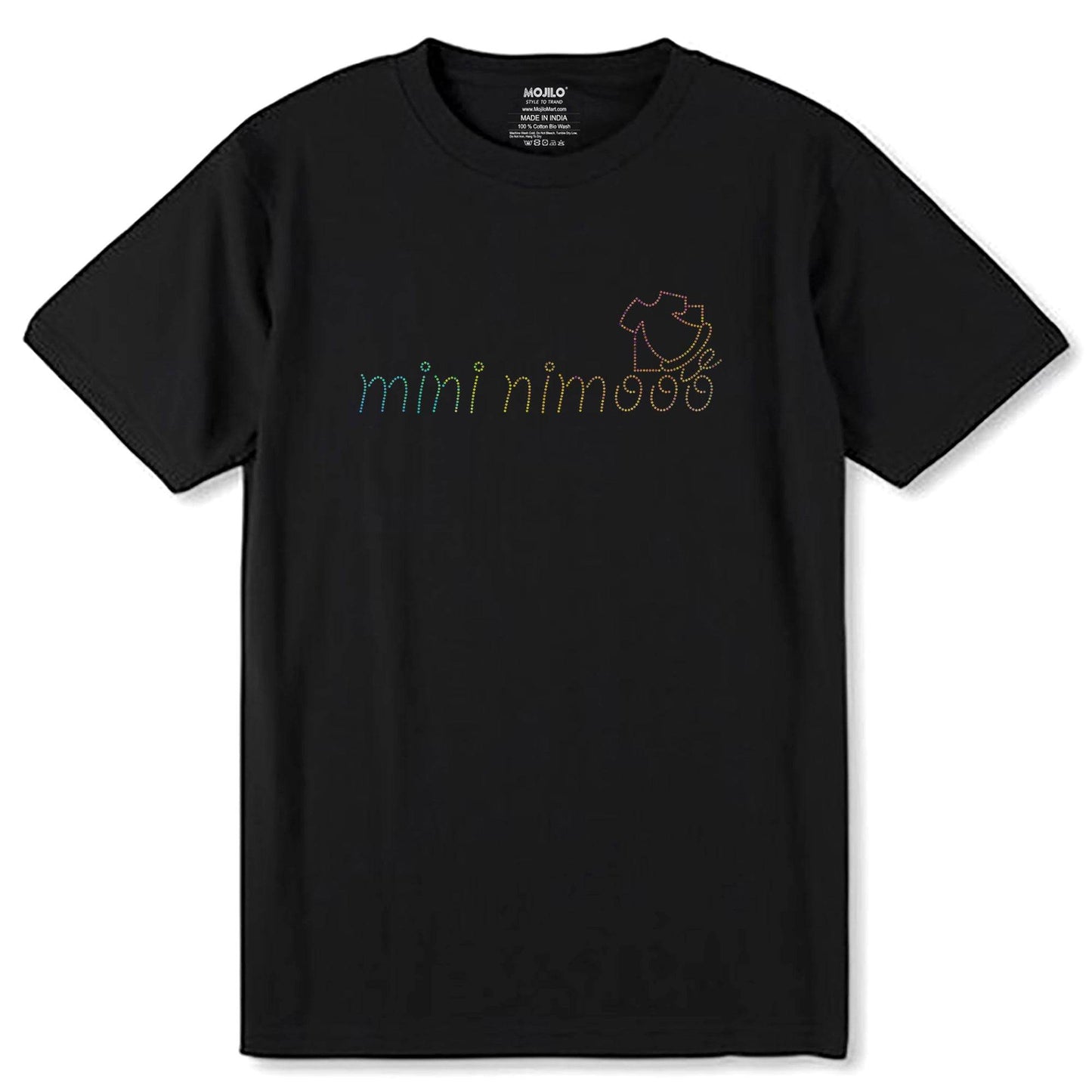 MULTI SPANGLE MINI NIBOOO - Unisex Round Neck Regular Fit 100% Combed Cotton Half Sleeve T-Shirt - Mojilo Mart