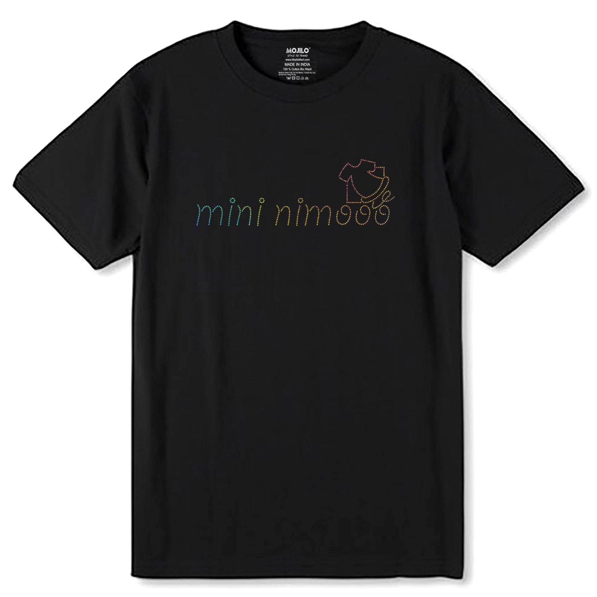 MULTI SPANGLE MINI NIBOOO - Unisex Round Neck Regular Fit 100% Combed Cotton Half Sleeve T-Shirt - Mojilo Mart