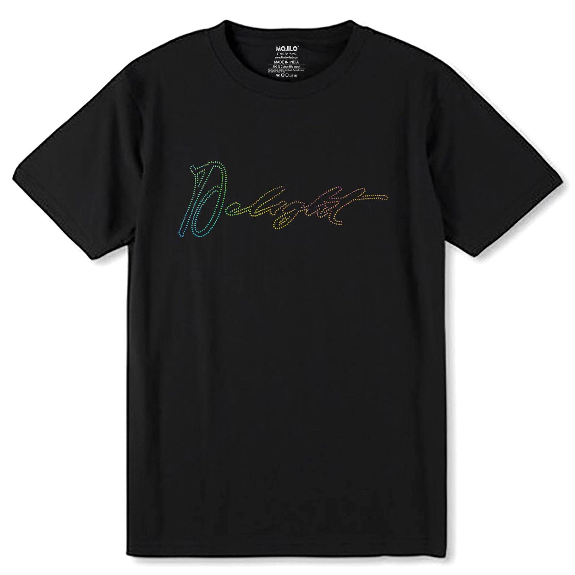 RAINBOW SPANGLE DELIGHT - Unisex Round Neck Regular Fit 100% Combed Cotton Half Sleeve T-Shirt - Mojilo Mart