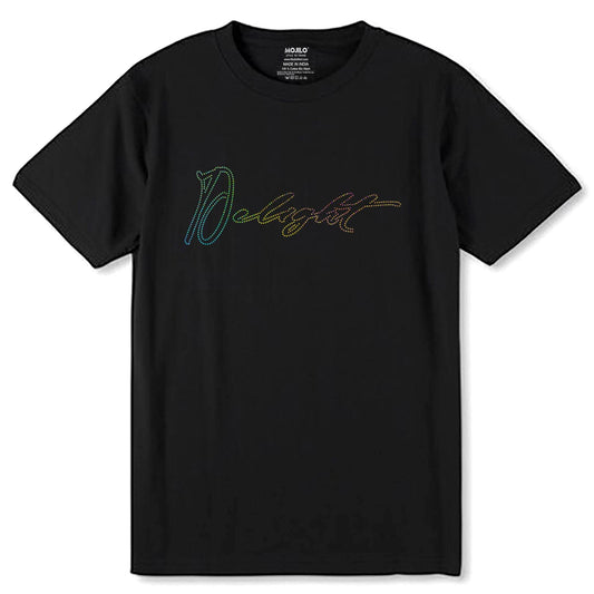 RAINBOW SPANGLE DELIGHT - Unisex Round Neck Regular Fit 100% Combed Cotton Half Sleeve T-Shirt - Mojilo Mart
