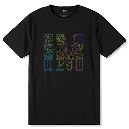 RAINBOW SPANGLE IM BLESSED - Unisex Round Neck Regular Fit 100% Combed Cotton Half Sleeve T-Shirt - Mojilo Mart