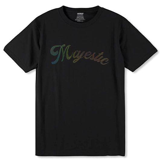 RAINBOW SPANGLE Majestic - Unisex Round Neck Regular Fit 100% Combed Cotton Half Sleeve T-Shirt - Mojilo Mart