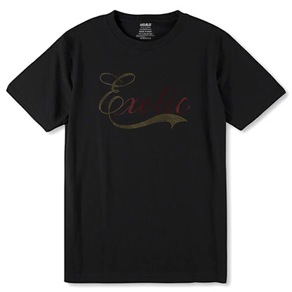 RED & GOLD SPANGLE EXOTIC - Unisex Round Neck Regular Fit 100% Combed Cotton Half Sleeve T-Shirt
