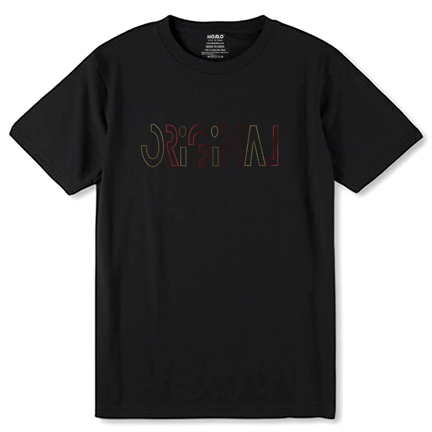 RED & GOLD SPANGLE ORIGNAL - Unisex Round Neck Regular Fit 100% Combed Cotton Half Sleeve T-Shirt - Mojilo Mart