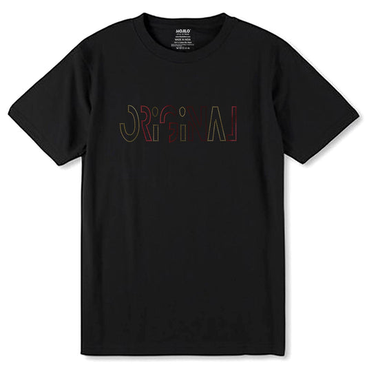 RED & GOLD SPANGLE ORIGNAL - Unisex Round Neck Regular Fit 100% Combed Cotton Half Sleeve T-Shirt - Mojilo Mart